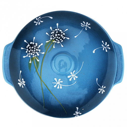 Лоток для запекания керамический "Десерт" 2л, д23,5см, h12,5см, "Расторопша", малый, с ручками, с крышкой (Россия)