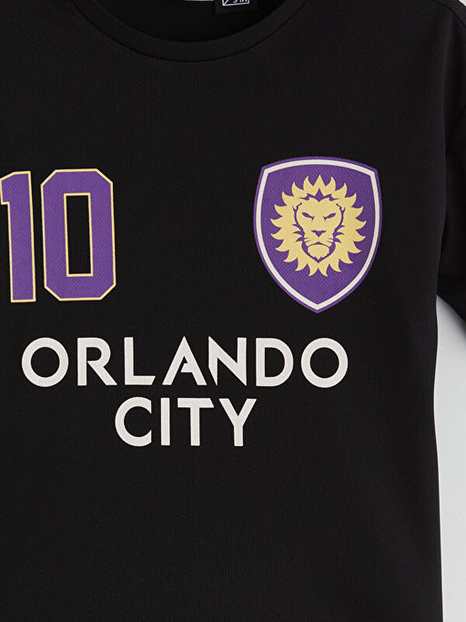 Bisiklet Yaka Orlando City Bask?l? Erkek ?ocuk Ti??rt