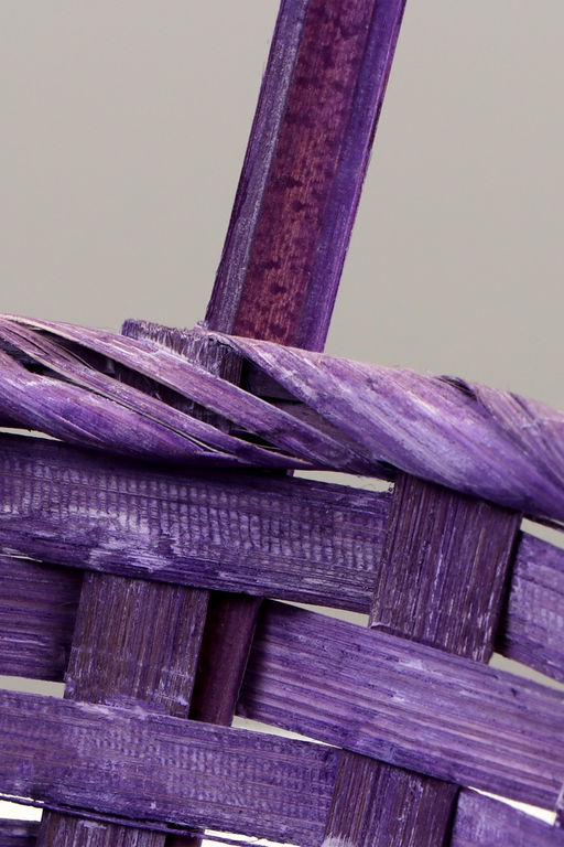 Корзина плетёная для хранения, 13×13×9.5 см, ручка h=21 см, бамбук, фиолетовая