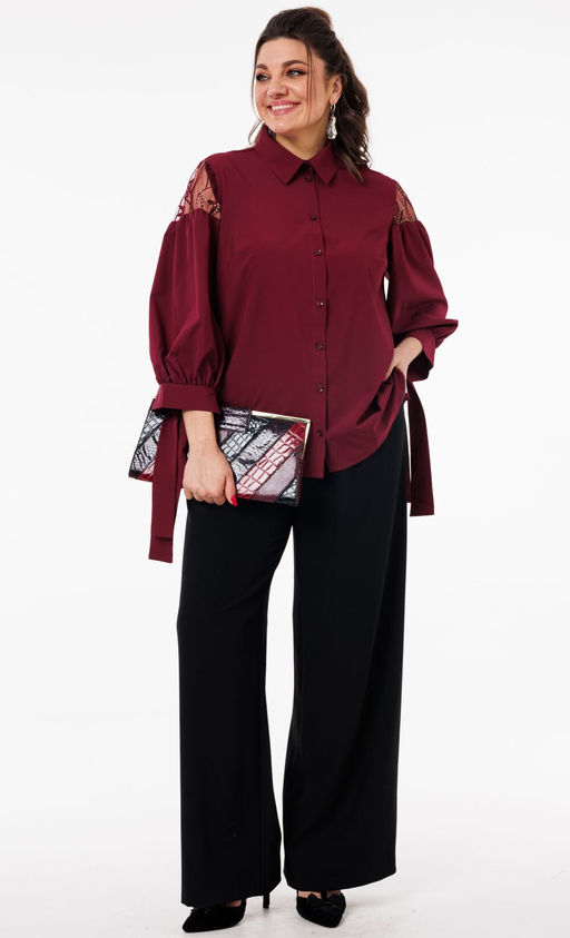 Блуза ANELLI 1238 рубиновое вино фото 2