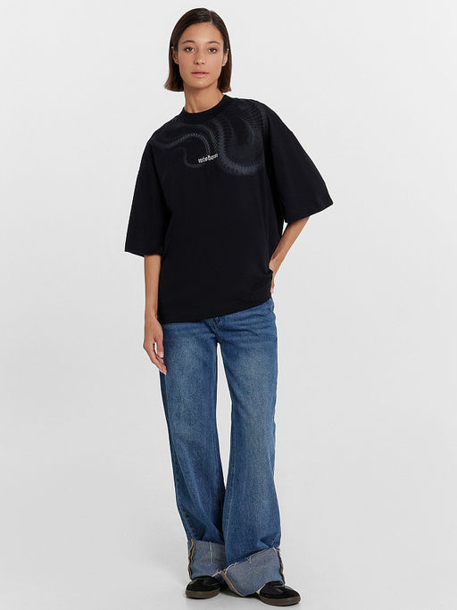 Футболка женская черная с печатью - Mark formelle фото 7