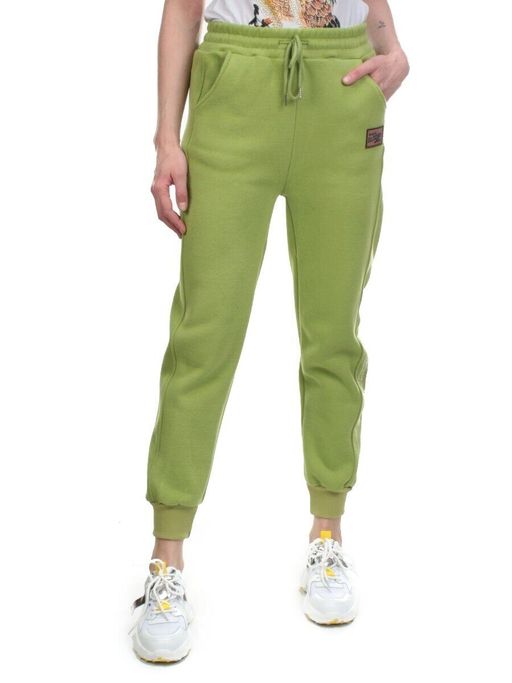 01 GREEN Брюки спортивные женские на флисе (100% хлопок) 7986