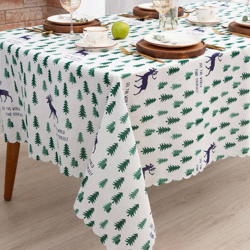 Скатерть Доляна Елочки 145х2003см,100%пэ, рогожка 130 гр/м  фото 3