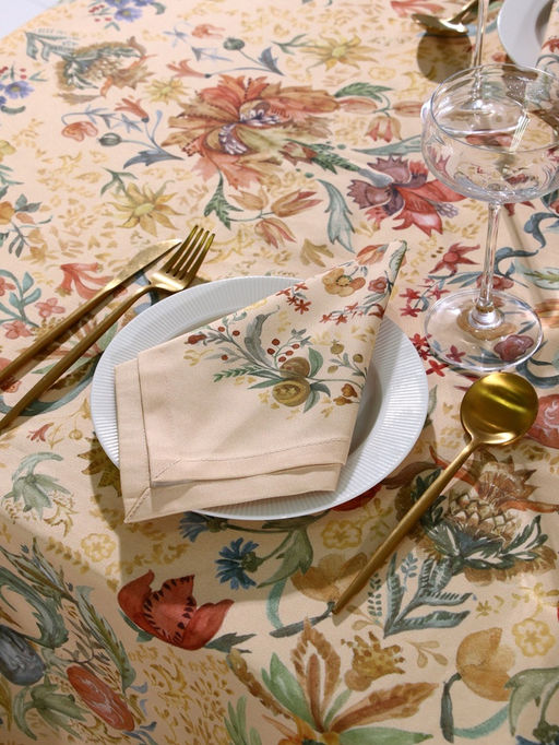 Набор кухонный «Этель» Floral pattern, скатерть 147×184 ±2 см с ГМВО, салфетки 40×40 см - 8 шт.