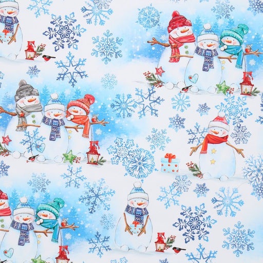 Цена за 10 шт. Бумага упаковочная глянцевая Снеговички, 70 100 см - Дарите счастье фото 5