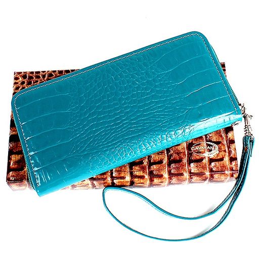 Портмоне женское Cayman-405К н/к, 3 отд, 11 карм, на молнии, бирюза кайман (72) 153232  фото 4