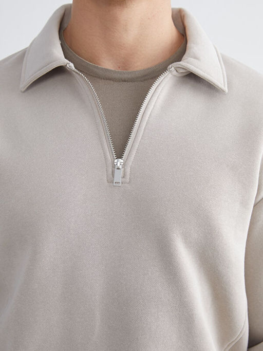 Polo Yaka Erkek Sweatshirt