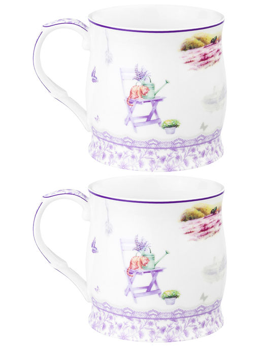 Набор 2 кружек 300 мл 11,5*8,5*8,5 см Лаванда NEW BONE CHINA, фарфор - Elan gallery фото 5
