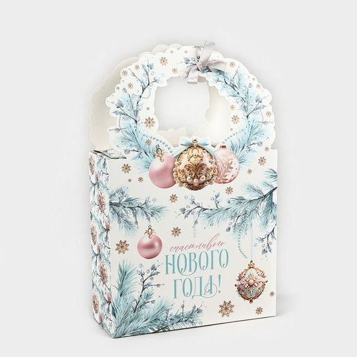 Коробка новогодняя складная Счастливого Нового года! 18 х 30 х 7 см - Дарите счастье фото 2