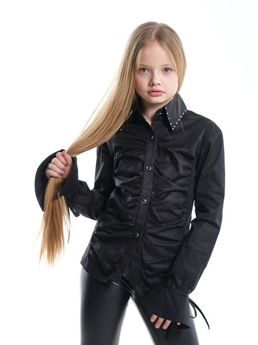 Рубашка для девочки черная 33-92531 черный