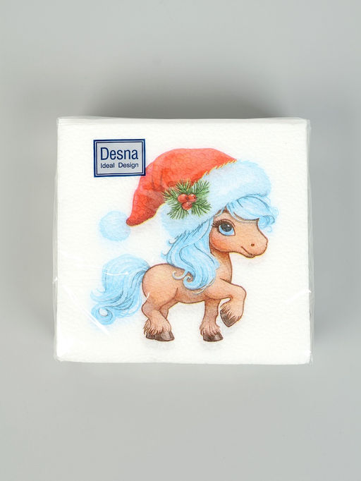 Цена за 6 шт. Салфетки бумажные однослойные Символ года, 24?24, 40 шт.