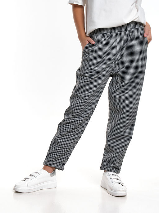Брюки черная клетка для девочки 22-7968 клетка - Mini maxi фото 6