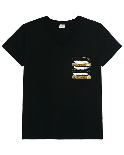 Футболка женская 53249 черный/белый золото 835 Lets go - Let's go фото 5