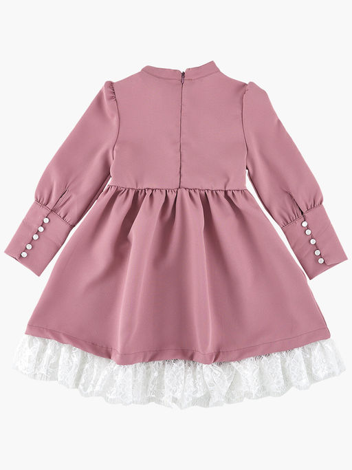 Нарядное платье с кружевной отделкой UD 6901 розовый - Mini maxi фото 9