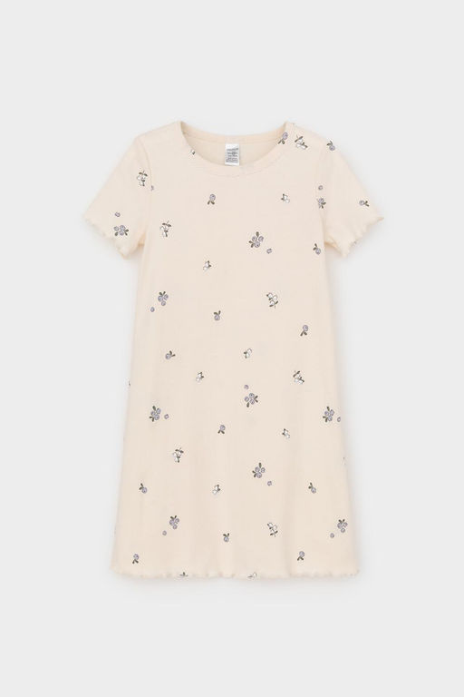 К 1180/айвори,голубика и цветы сорочка ночная для дев