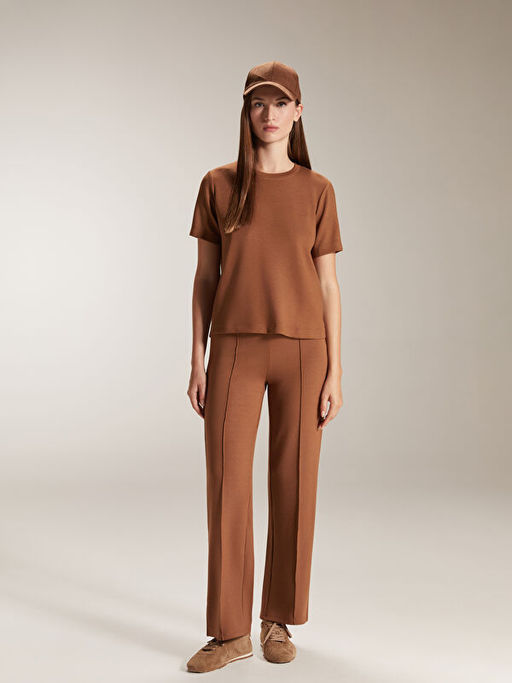 Bisiklet Yaka Nak??l? Kad?n Ti??rt