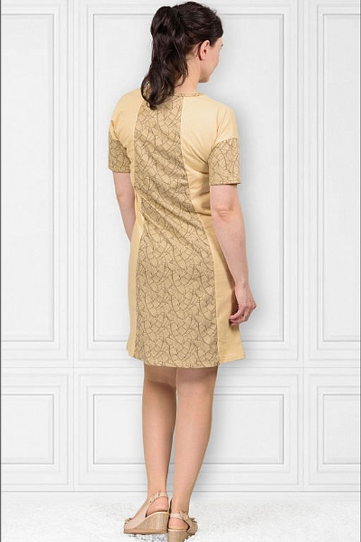 Туника трикотажная с принтом, крем (456-3) - Плиона фото 4