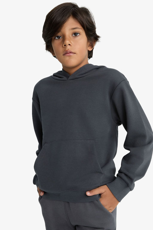 Basic D_z Kap__onlu Okul Sweatshirt Erkek _ocuk - Defacto фото 3