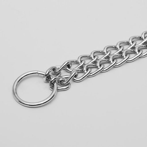 Ошейник - удавка металлический двухрядный, 55 см, толщина проволоки 2,5 мм - Пижон фото 4