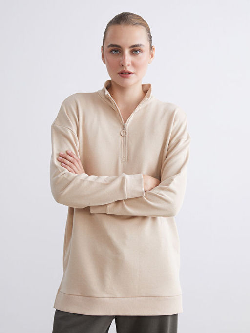 Dik Yaka Kad?n Sweatshirt Tunik