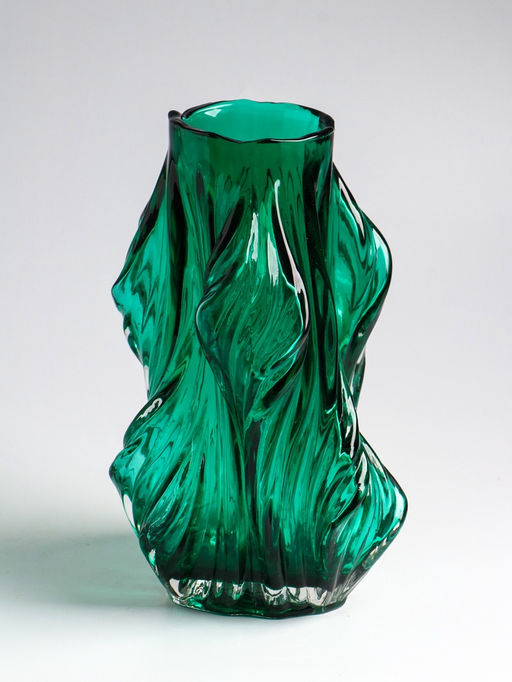 Ваза «Греверли», 27×10 см, стекло, зелёная