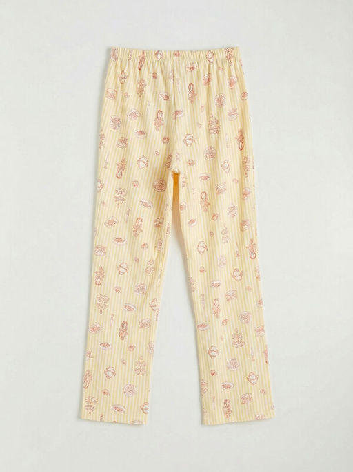 Beli Lastikli Desenli Kad?n Pijama Alt?