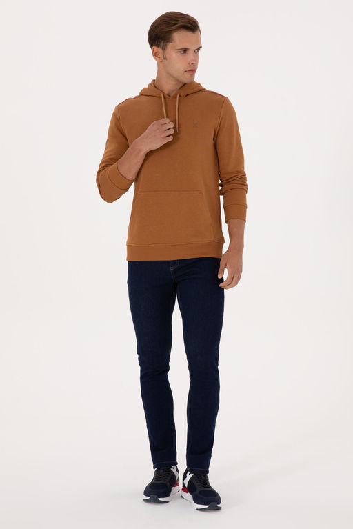 Erkek Regular Fit Kapi_onlu Camel Basic Sweatshirt Sepette S_rpriz _ndirim - U.s. polo assn фото 4