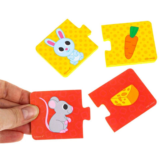 Пазлы мягкие для малышей Крошка Я «Кто что ест?», 5 пазлов, от 1 года