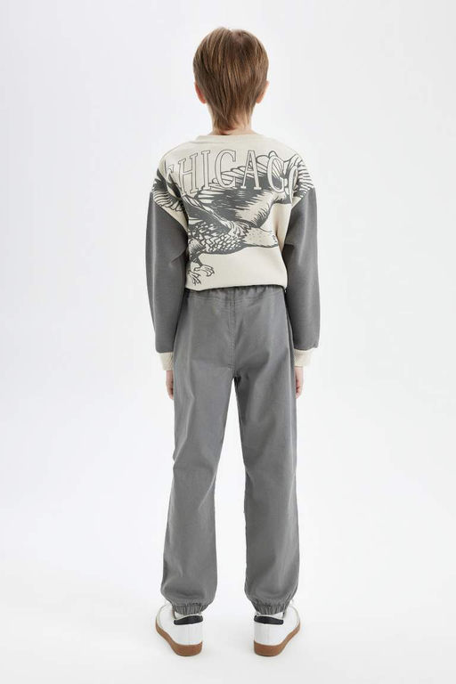 Габардиновые брюки-джоггеры для мальчиков со шнуровкой на талии и эластичными карманами на штанинах - Defacto фото 8