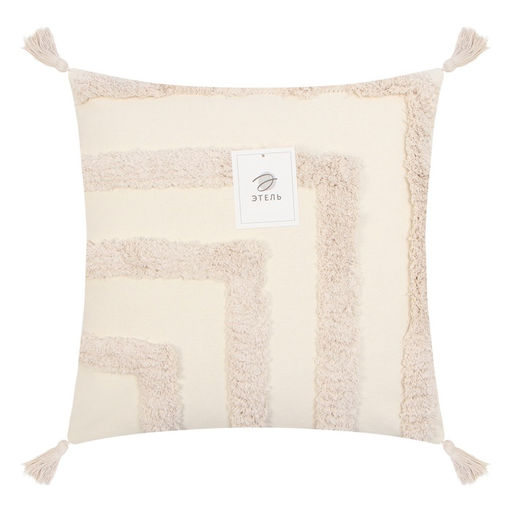 Наволочка декоративная Этель Бохо, 45х45 см, цвет молочный, 100% хлопок  фото 11