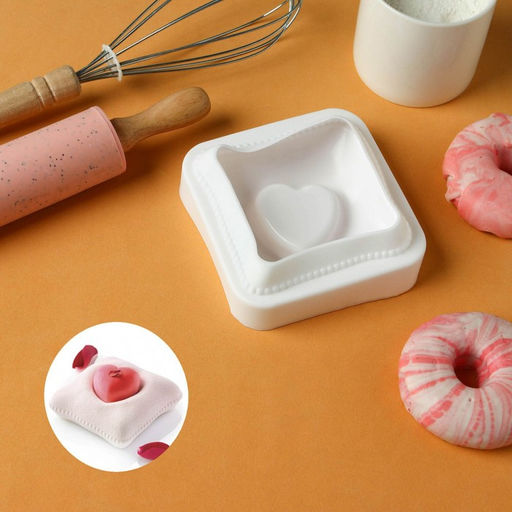 Форма для выпечки и муссовых десертов KONFINETTA Любовь в квадрате, силикон, 11,4?12?4,4 см, цвет белый