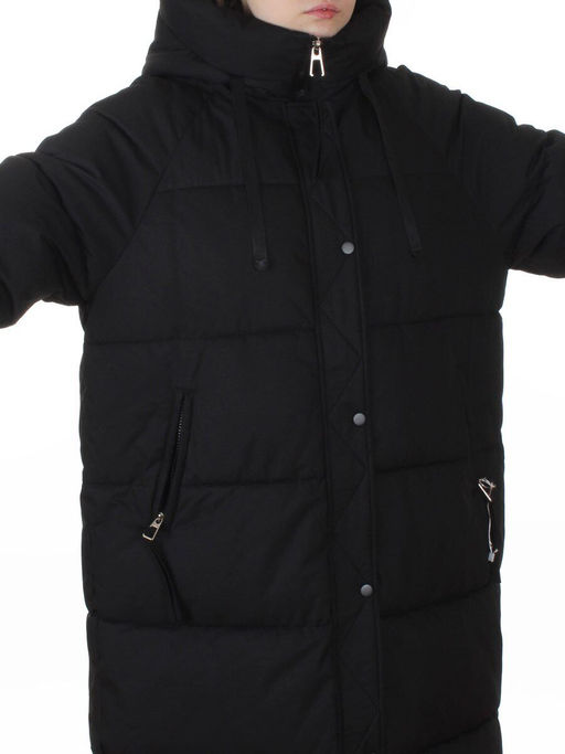 24-802 BLACK Пальто зимнее женское (200 гр. холлофайбер)