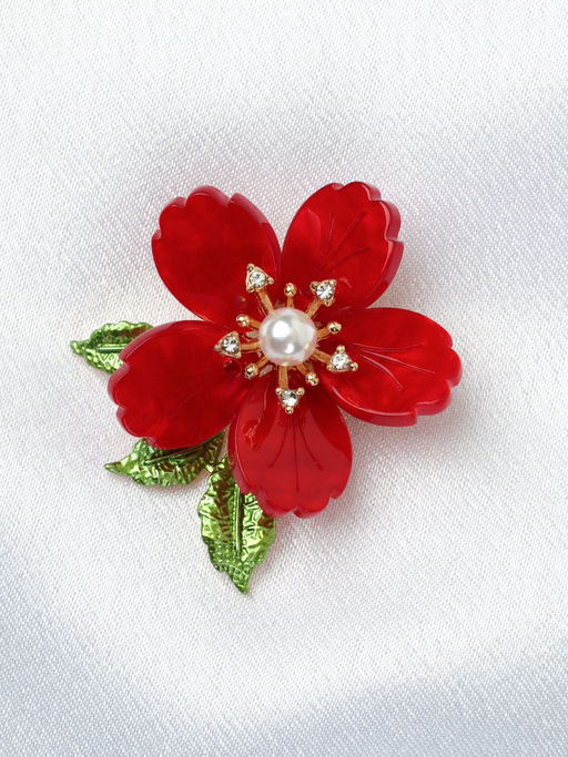 Брошь Цветок / 5486 R /уп 12/
