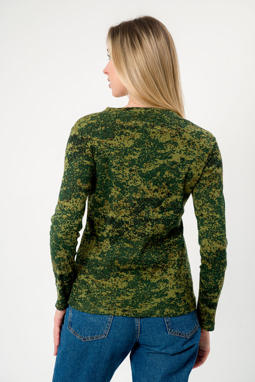 Лонгслив женский из рибаны Пиксель - Амадэль фото 3