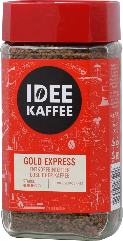 IDEE KAFFEE. Gold Express (без кофеина) 200 гр. стекл.банка