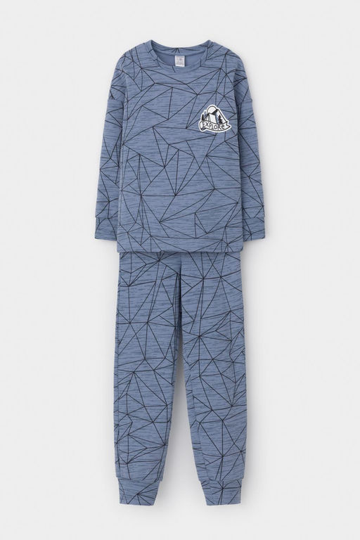К 1581/серо-голубой,линии пижама дет