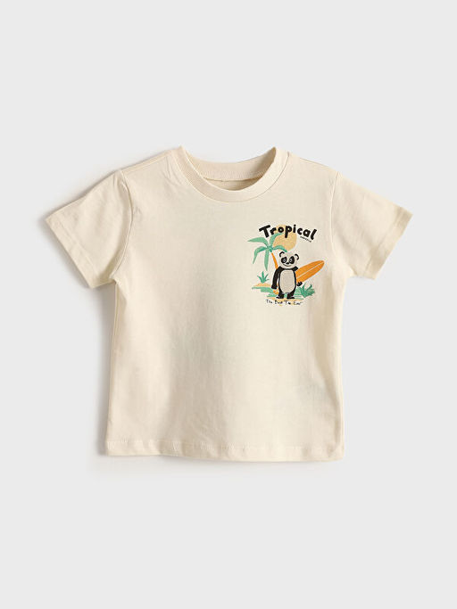 Bisiklet Yaka Bask?l? Erkek ?ocuk Ti??rt 2li