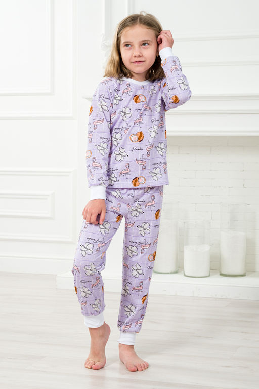 Пижама детская из джемпера и брюк из кулирки Фламинго - Амадэль фото 5