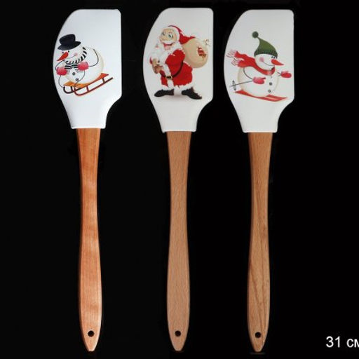 Лопатка кулинарная силиконовая 31 см с деревянной ручкой/ H-211 /уп 130/Новогодняя - Галеонтрейд фото 5