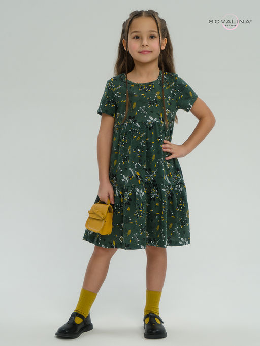 Платье Тия горчичные ветки - Sovalina фото 3