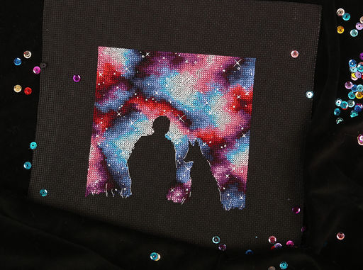 Набор для вышивания PANNA KS-7250 Лучшие друзья во Вселенной 14.5 х 14.5 см