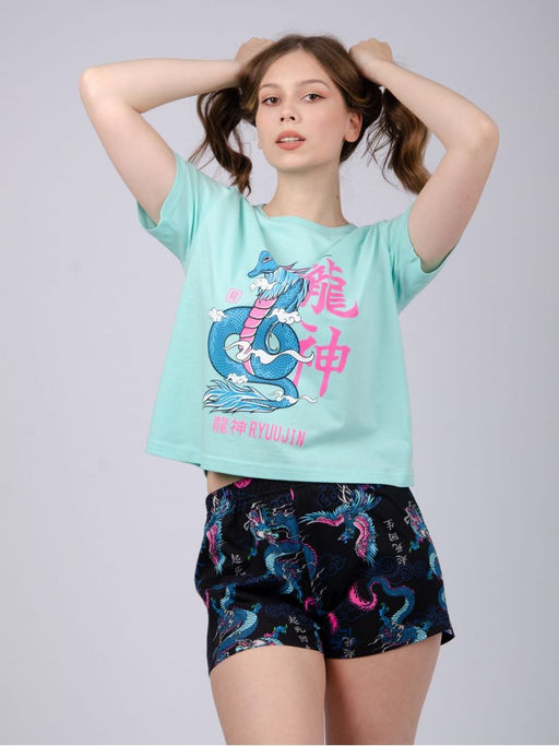 Пижама Малина Драконы из хлопка  фото 2