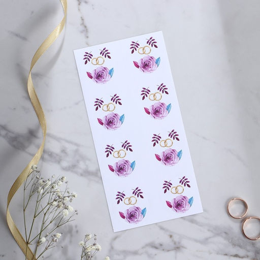 Цена за 8 шт. Приглашение на свадьбу в крафтовом конверте Фиолетовые цветы - Долго и счастливо фото 7