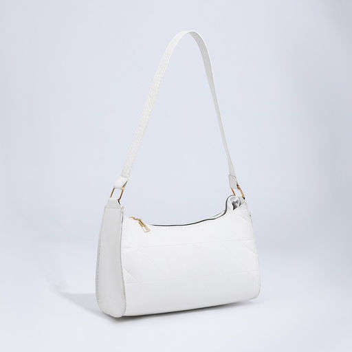 Сумка-багет на молнии, цвет белый - Simaland фото 3