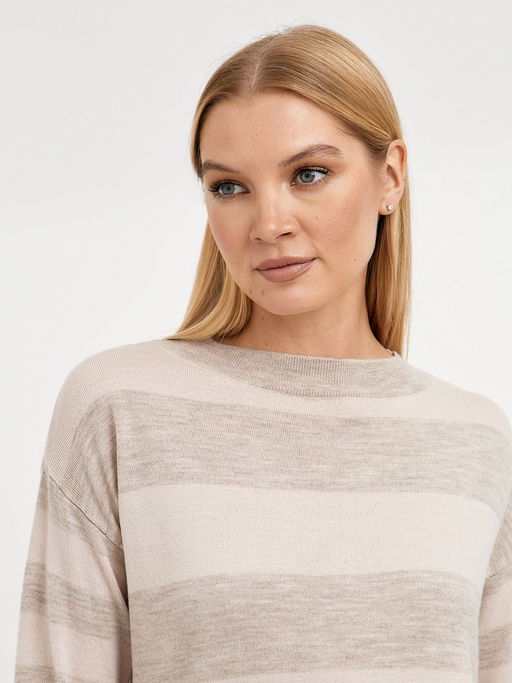 джемпер женский из шерсти в широкую полоску - Glenfield фото 6