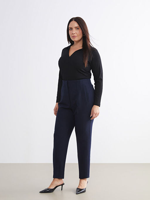 B?y?k Beden Standart Fit Kad?n Cigarette Pantolon