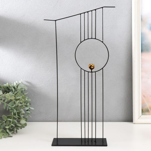 Фигурка металл «Золотая птичка. Абстракция», чёрный, 20×8×47 см