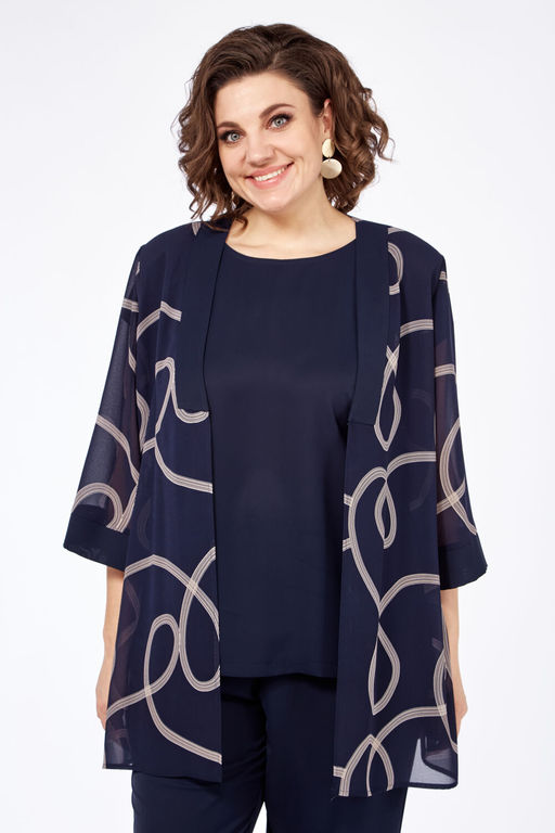 Костюм Элль стиль 2284 темно-синий  фото 2