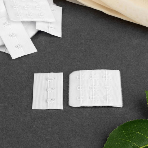 Цена за 2 шт. Застёжка для бюстгальтера, 3 ряда 3 крючка, 4,6 2,7 см, 4,6 5 см, 10 шт, цвет белый