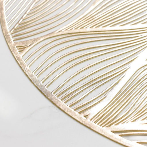 Цена за 12 шт. Салфетка сервировочная на стол Волны, d=38 см, цвет золотой - Simaland фото 4
